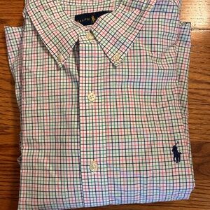 ❌SOLD❌ Ralph Lauren Men's Blue and Red Plaid Shirt